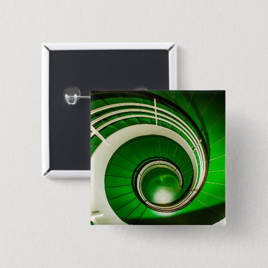 Grüne Rundtreppe Button (Vorne & Hinten)