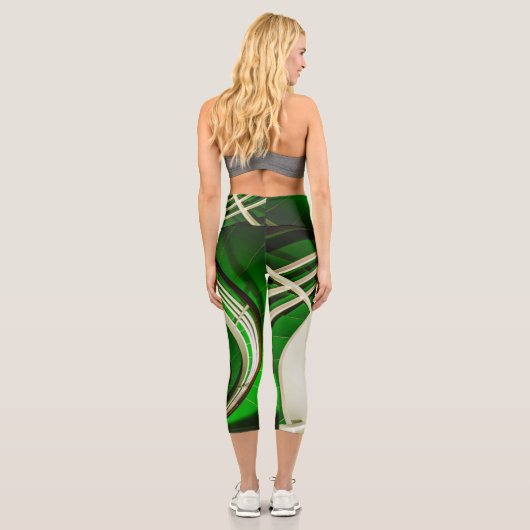 Grüne Rundtreppe Capri Leggings (Rückseite)