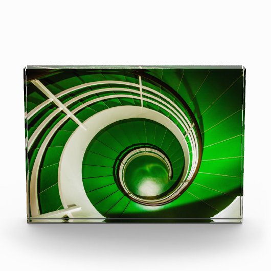 Grüne Rundtreppe Fotoblock (Vorderseite)