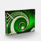 Grüne Rundtreppe Fotoblock (Links)