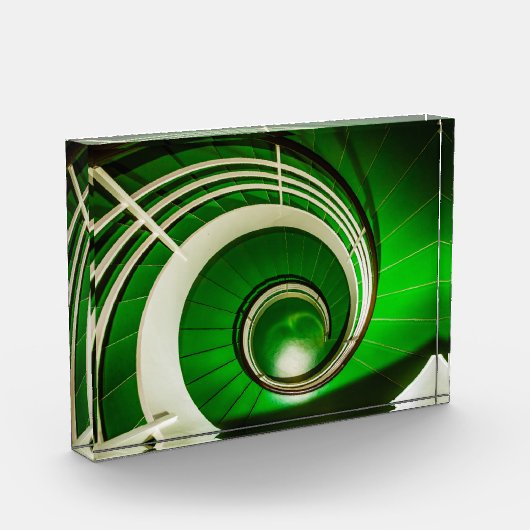 Grüne Rundtreppe Fotoblock (Links)