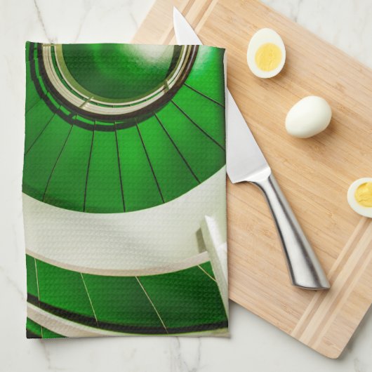 Grüne Rundtreppe Geschirrtuch (Viertel Falte)