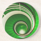 Grüne Rundtreppe Getränkeuntersetzer (Vorne)