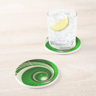 Grüne Rundtreppe Getränkeuntersetzer