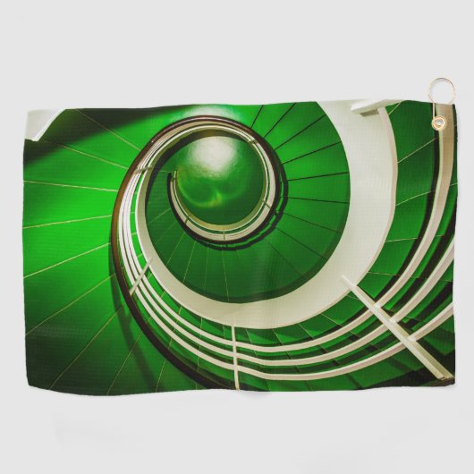 Grüne Rundtreppe Golfhandtuch (Horizontal)