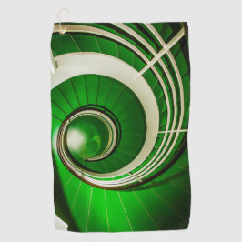 Grüne Rundtreppe Golfhandtuch