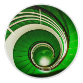 Grüne Rundtreppe Keramikknauf (Vorderseite)