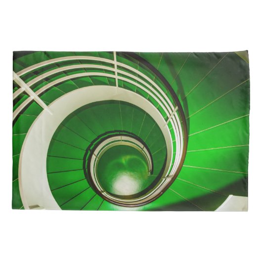 Grüne Rundtreppe Kissenbezug (Rückseite)