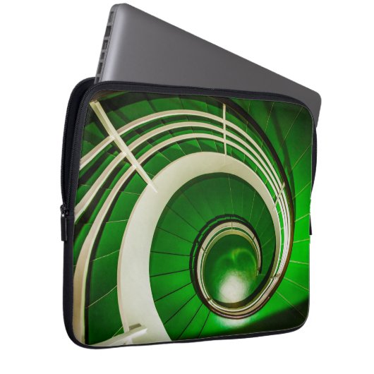 Grüne Rundtreppe Laptopschutzhülle (Vorne Rechts)