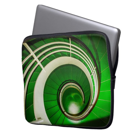 Grüne Rundtreppe Laptopschutzhülle (Vorderseite Links)