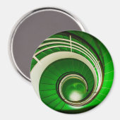 Grüne Rundtreppe Magnet (Vorderseite/Rückseite)