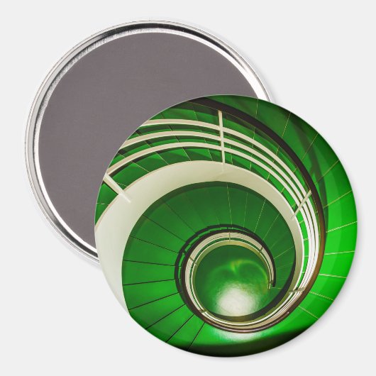 Grüne Rundtreppe Magnet (Vorderseite/Rückseite)