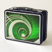 Grüne Rundtreppe Metall Brotdose (Rückseite)