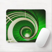 Grüne Rundtreppe Mousepad (Mit Mouse)