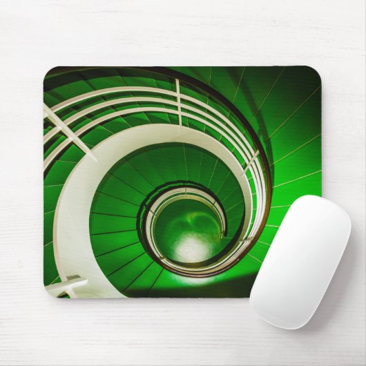 Grüne Rundtreppe Mousepad (Mit Mouse)