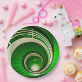 Grüne Rundtreppe Pappteller (Party)