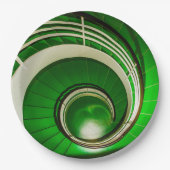 Grüne Rundtreppe Pappteller (Vorderseite)