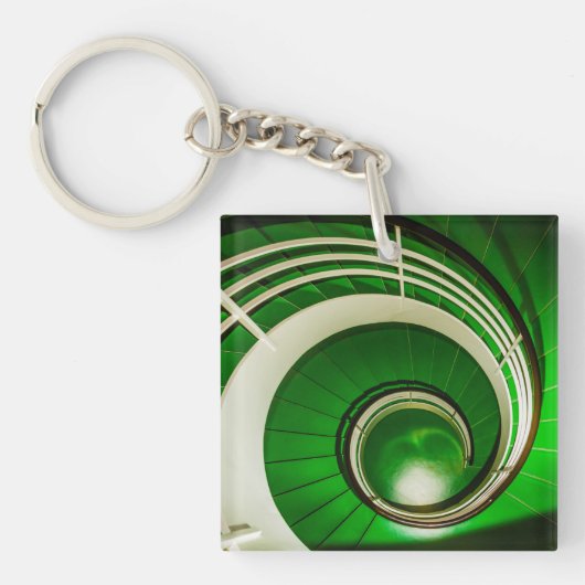 Grüne Rundtreppe Schlüsselanhänger (Vorderseite)