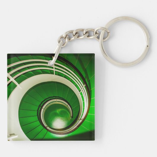 Grüne Rundtreppe Schlüsselanhänger (Rückseite)