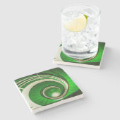 Grüne Rundtreppe Steinuntersetzer (Seitenansicht)