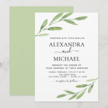 Grüne Rustikale Einfache Elegante Wasserfarbenhoch