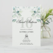Grüne Rustikale Elegant Sweet 16 Einladung (Stehend Vorderseite)