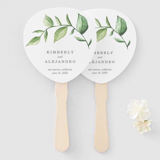 Grüne Rustikale Hochzeit Fächer (Vorne und Hinten)