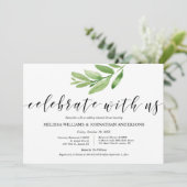 Grüne Rustikale Hochzeit Probe und Abendessen Einladung (Stehend Vorderseite)