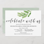 Grüne Rustikale Hochzeit Probe und Abendessen Einladung (Vorne/Hinten)