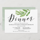 Grüne Rustikale Hochzeit Probe und Abendessen Einladung (Vorne/Hinten)