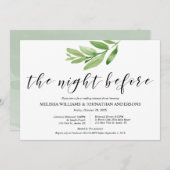 Grüne Rustikale Hochzeit Probe und Abendessen Einladung (Vorne/Hinten)