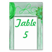 Grüne Rustikale Hochzeit Tischnummer (Rückseite)