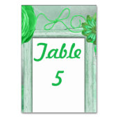 Grüne Rustikale Hochzeit Tischnummer (Vorderseite)
