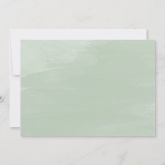 Grüne Rustikale Hochzeitsfeier Probe Abendessen Einladung (Rückseite)