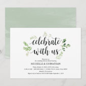 Grüne rustikale Hochzeitsfeier Probe Einladung (Vorne/Hinten)