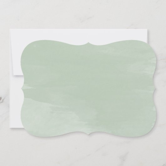 Grüne rustikale Hochzeitsfeier Probe Einladung (Rückseite)