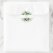 Grüne Rustikale Hochzeitskreis-Aufkleber Runder Aufkleber (Tasche)