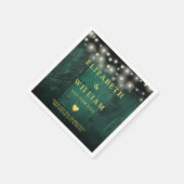 Grüne Rustikale Holz Boho Barn String Lights Hochz Serviette (Ecke)