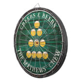 Grüne rustikale Holzkohlesauger für Bier trinken Dartscheibe (Vorderseite rechts)