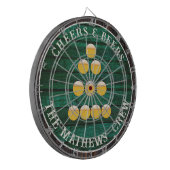 Grüne rustikale Holzkohlesauger für Bier trinken Dartscheibe (Vorderseite Links)