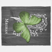 Grüne Rustikale Schmetterling Personalisiert Fleec Fleecedecke (Vorderseite (Horizontal))