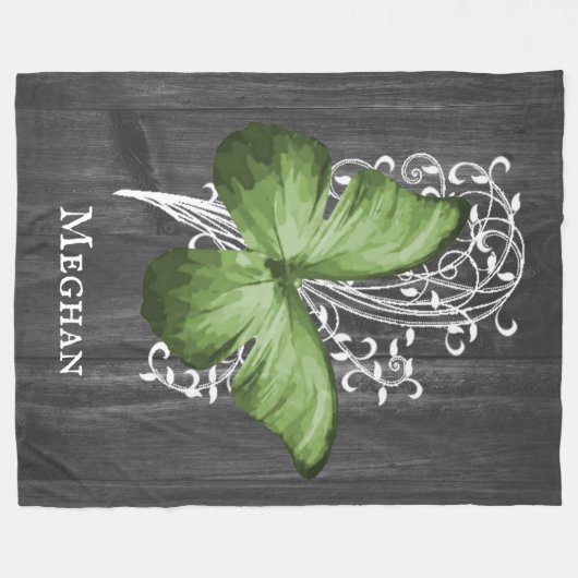 Grüne Rustikale Schmetterling Personalisiert Fleec Fleecedecke (Vorderseite (Horizontal))