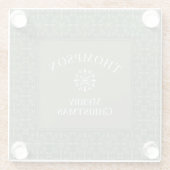 Grüne rustikale Snowflake Weihnachtsfamilie Glasuntersetzer (Rückseite)