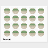 Grüne, rustikale Spitzen-Hochzeitskleber Runder Aufkleber (Blatt)