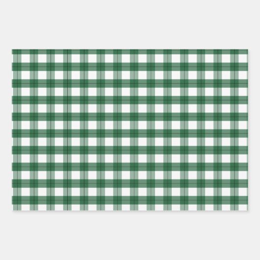 Grüne rustikale Urlaubsmuster Holzbäume Kariert Geschenkpapier Set (Vorderseite 3)