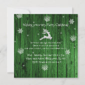 Grüne Rustikale Weihnachtsbaumeinladung Einladung (Rückseite)