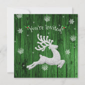 Grüne Rustikale Weihnachtsbaumeinladung Einladung (Vorderseite)