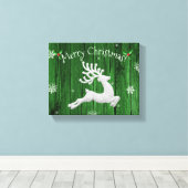 Grüne Rustikale Weihnachtsschreie Canvas Print Leinwanddruck (Insitu (Holzboden))