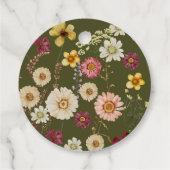 Grüne rustikale Wildblume Geschenkanhänger (Rückseite)