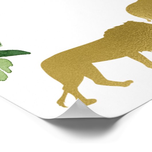 Grüne Safari Baby Dusche Begrüßungszeichen Poster (Ecke)